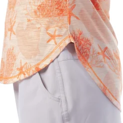 Ladies Seashell Toille Short Sleeve Poly/Rayon Slub Top