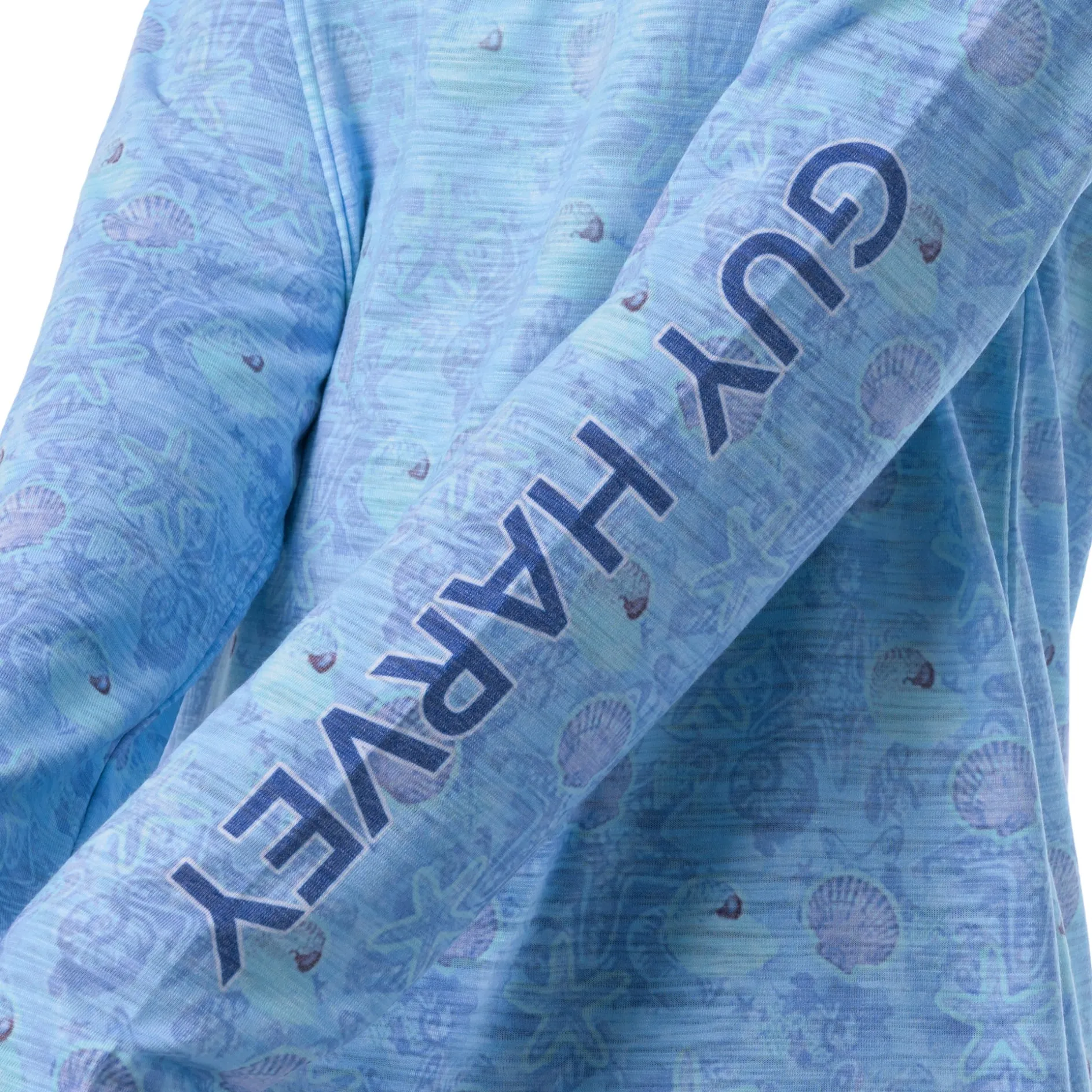 Ladies Watercolor Shells Long Sleeve Raglan Slub Shirt