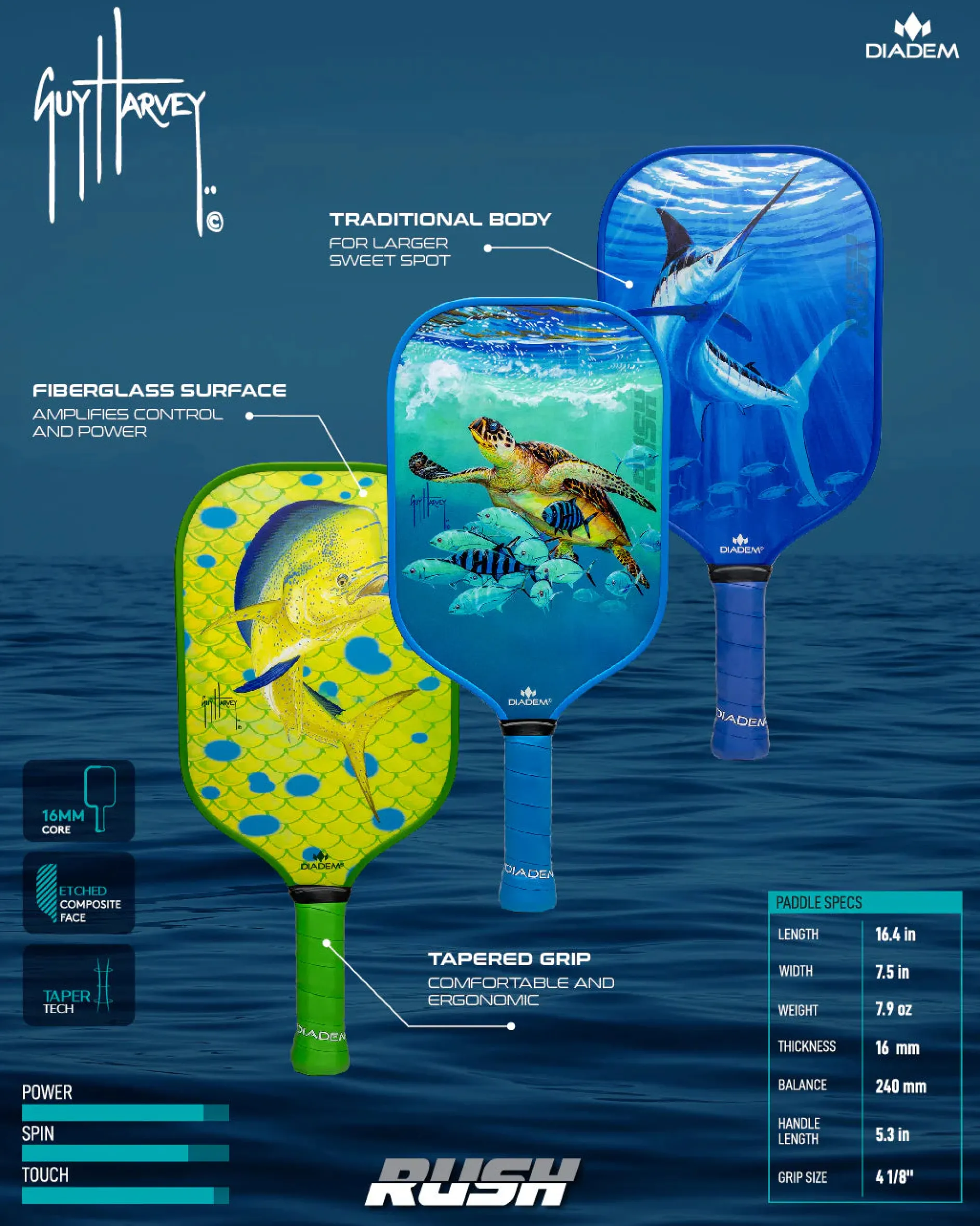 Mahi Mahi Rush Pickleball Paddle