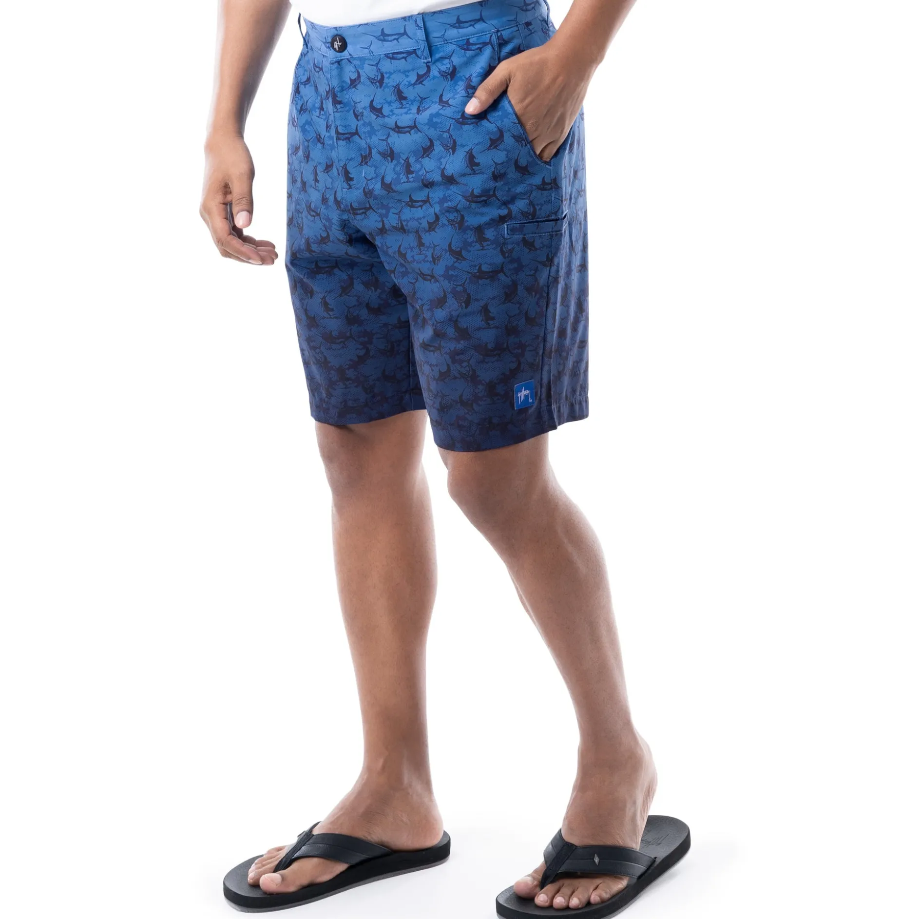 Mens 9" Marlin Seas Printed Hybrid Performance Short