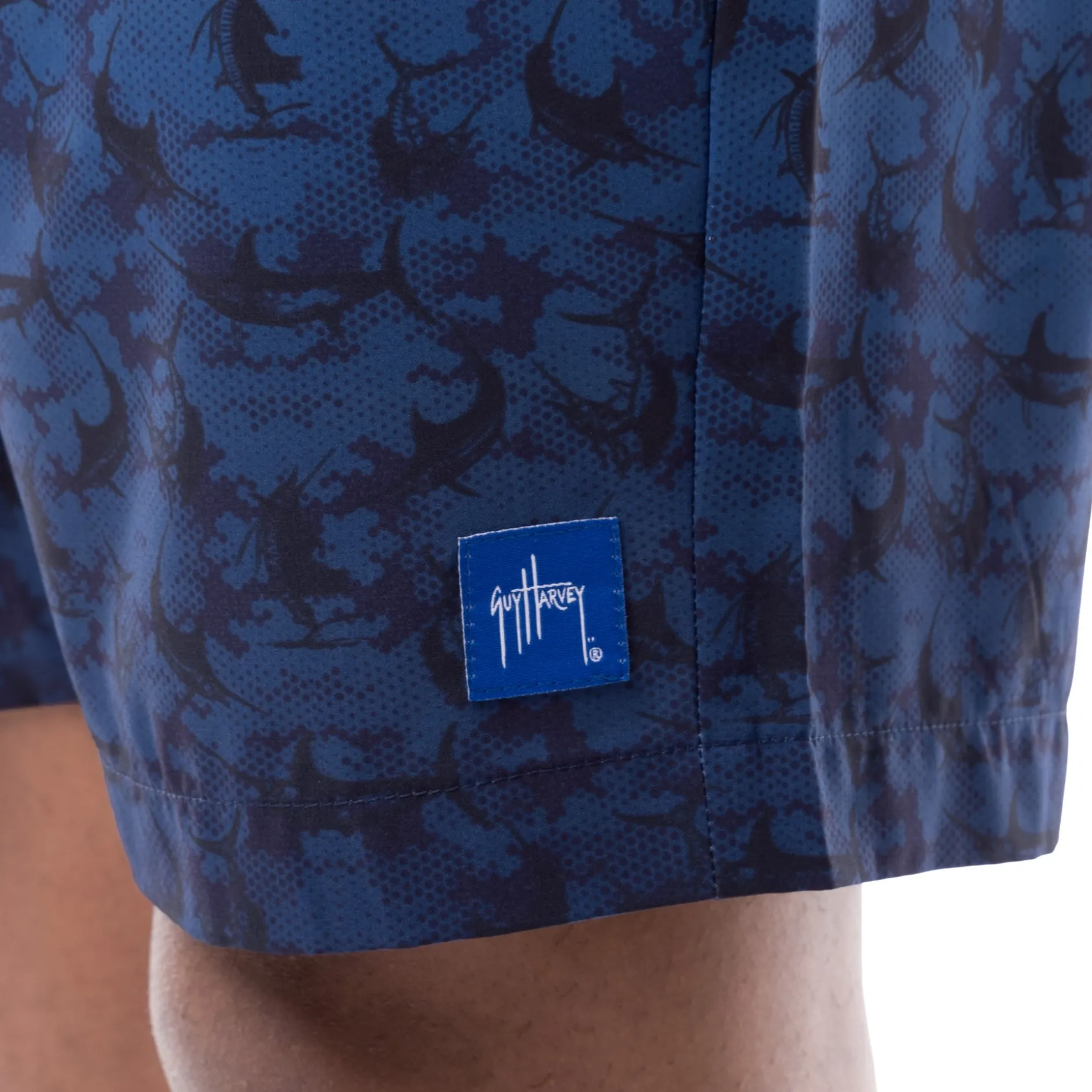 Mens 9" Marlin Seas Printed Hybrid Performance Short