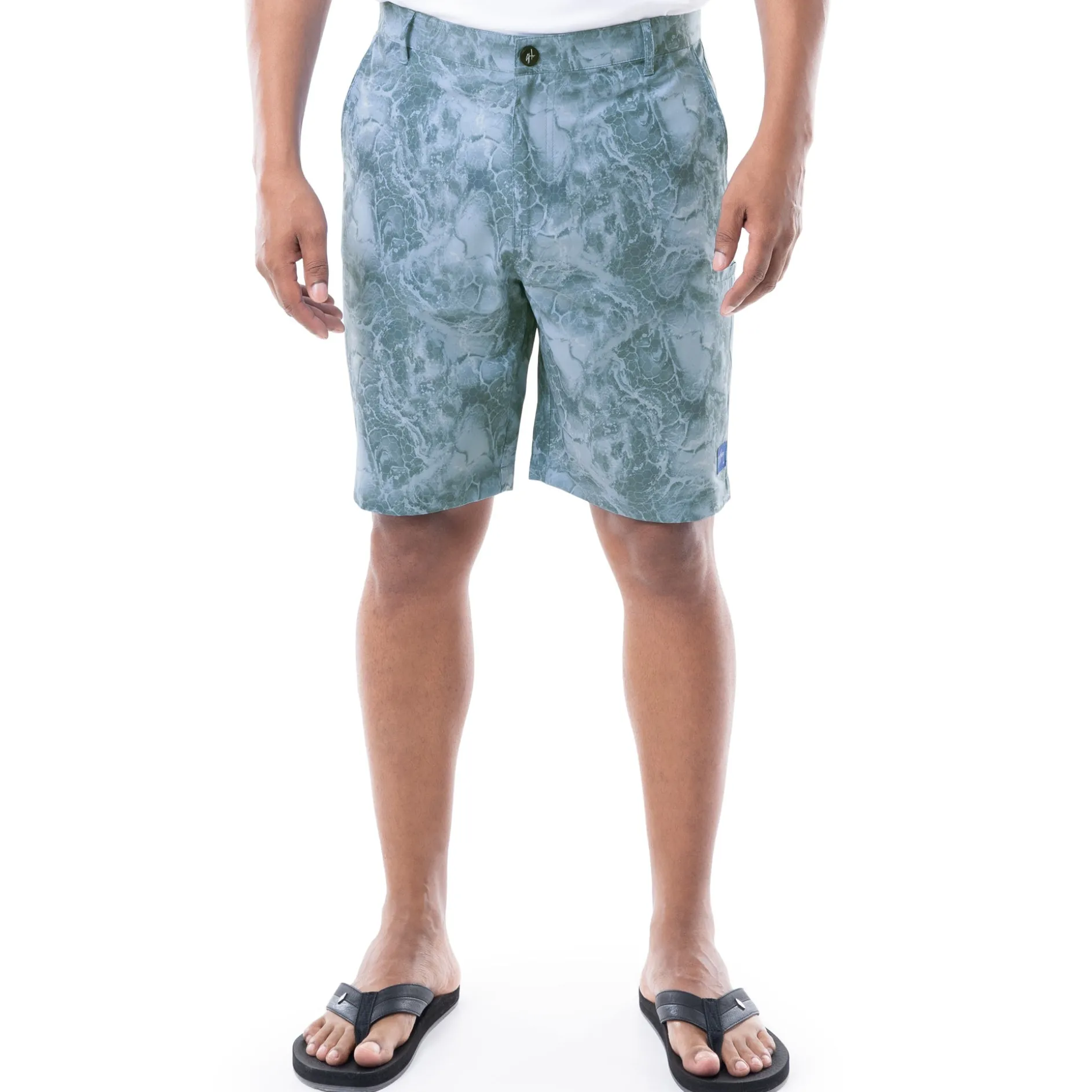 Mens 9" Ocean Blue Printed Hybrid Short