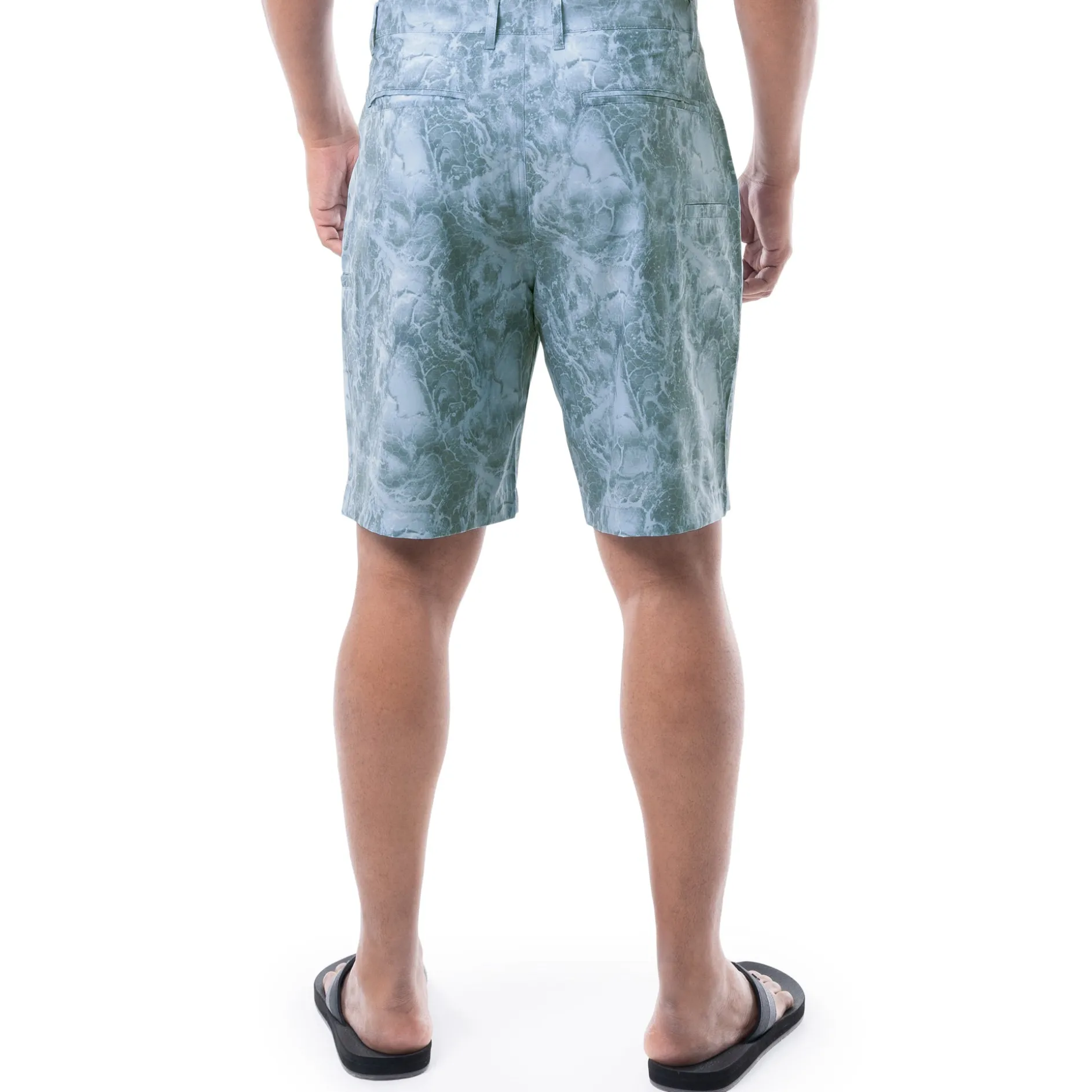 Mens 9" Ocean Blue Printed Hybrid Short