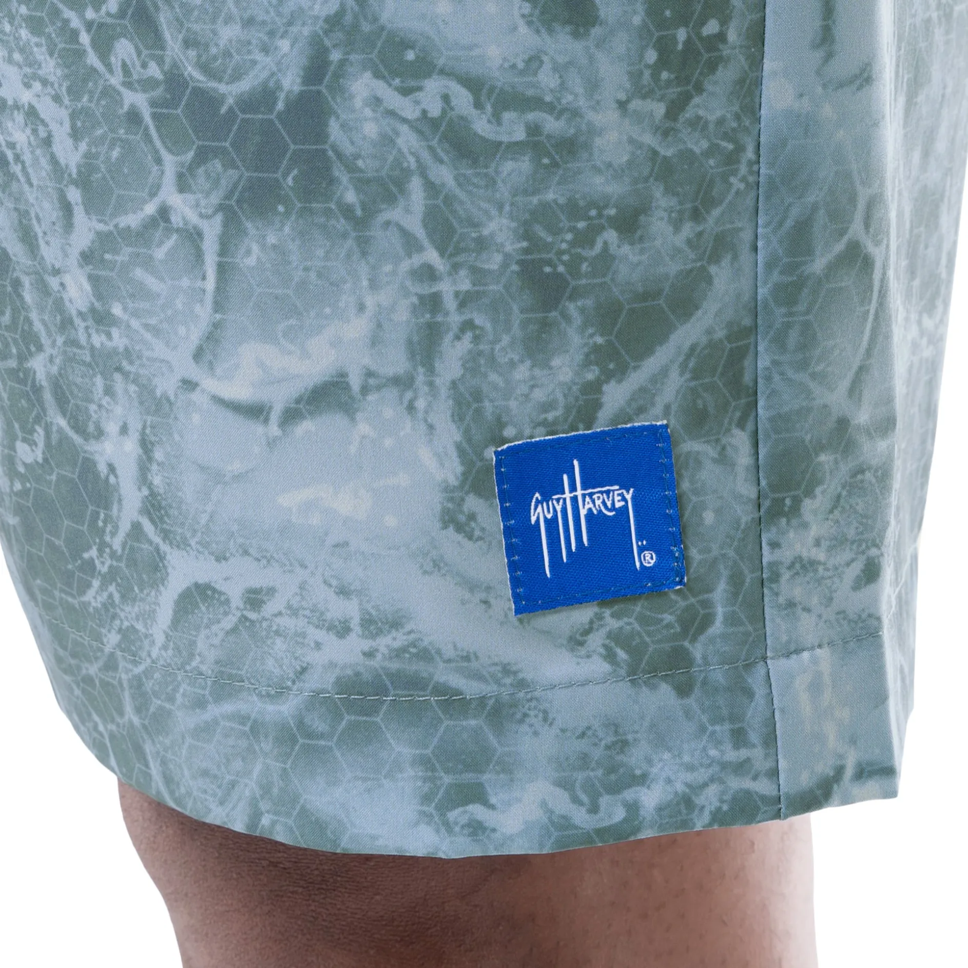 Mens 9" Ocean Blue Printed Hybrid Short