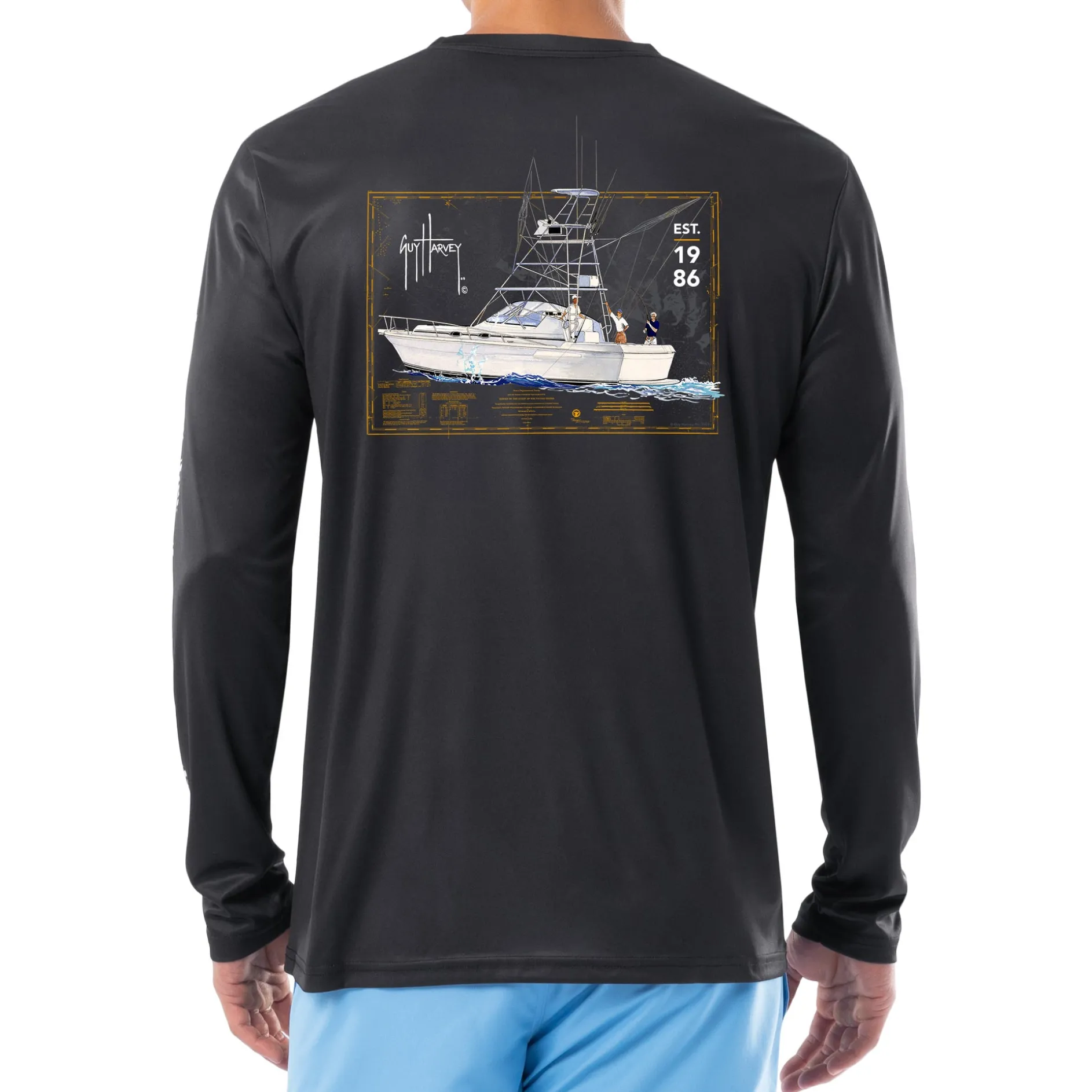 Men's Adrift Black Performance Sun Protection Top