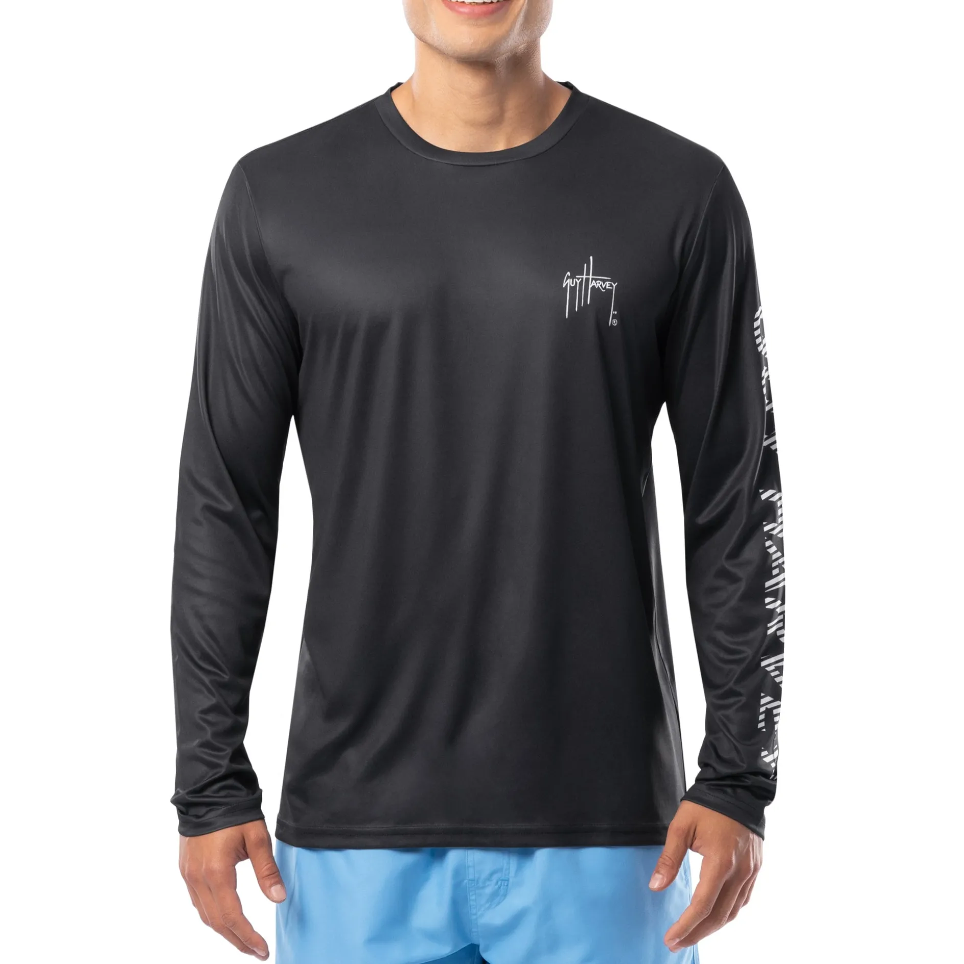 Men's Adrift Black Performance Sun Protection Top