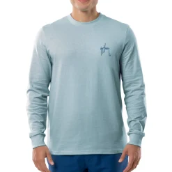 Men's Blue Palm Silos Long Sleeve T-Shirt