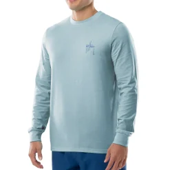 Men's Blue Palm Silos Long Sleeve T-Shirt