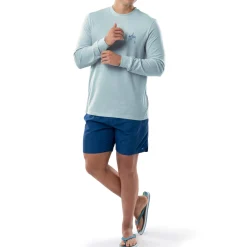 Men's Blue Palm Silos Long Sleeve T-Shirt