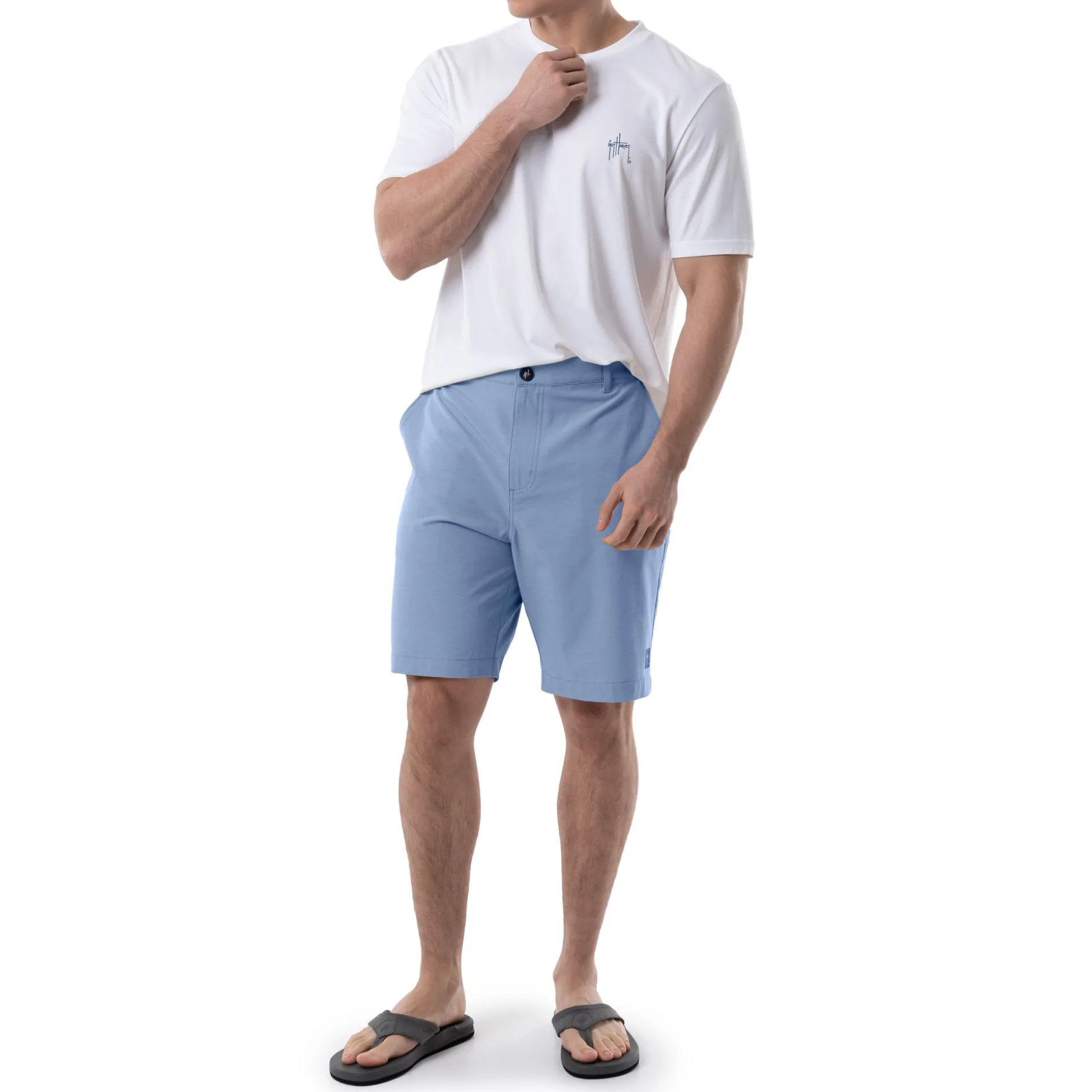 Men's Blue Performance Hybrid Short 4-Way Stretch