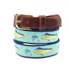 Men's Bull Dolphin Leather Tab Belt