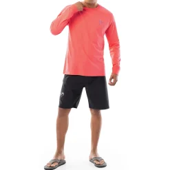 Men's Crabfest Coral Long Sleeve T-Shirt