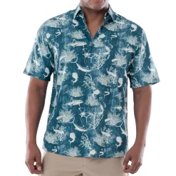 Men's Denim Shells Short Sleeve Fishing Shirt
