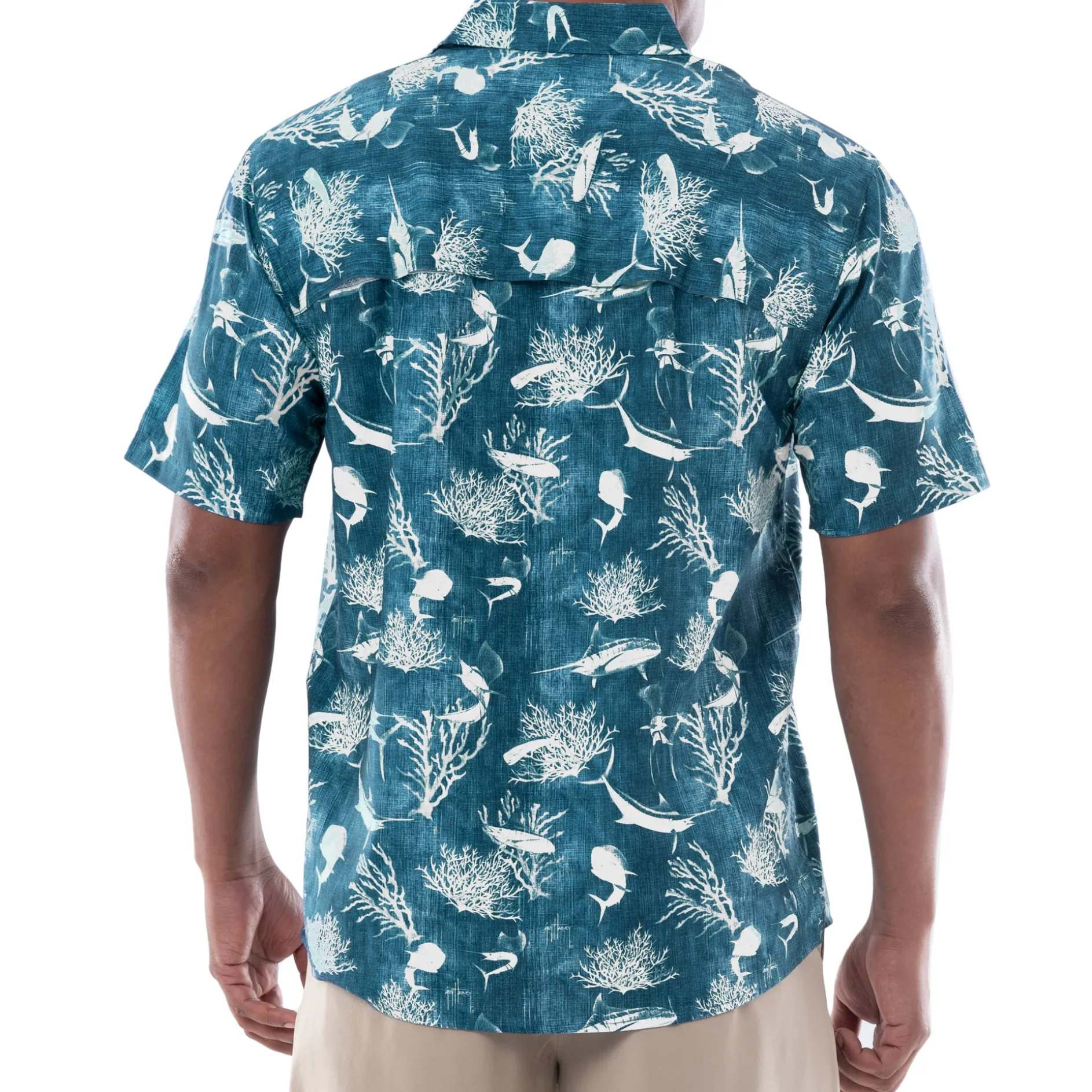 Men's Denim Shells Short Sleeve Fishing Shirt