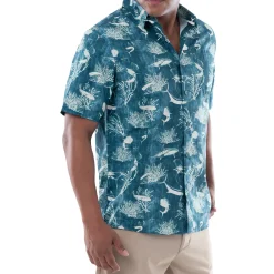 Men's Denim Shells Short Sleeve Fishing Shirt