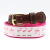 Men's Flamingo Leather Tab Belt