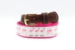 Men's Flamingo Leather Tab Belt