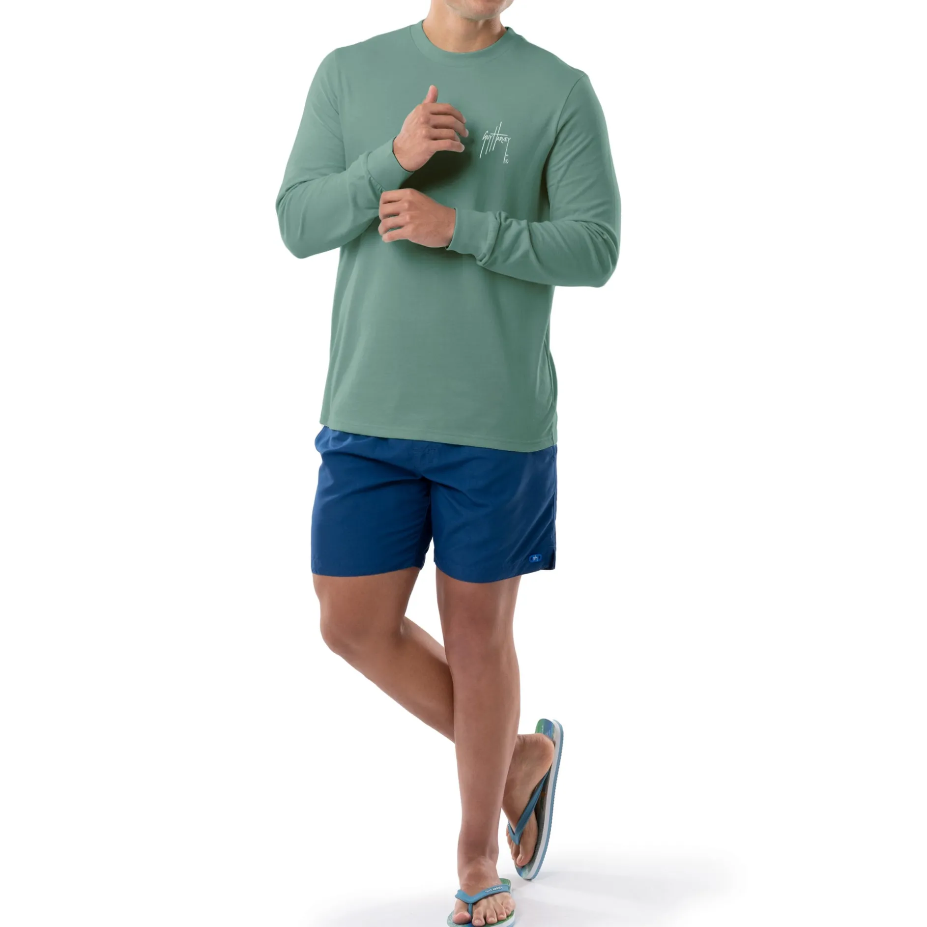 Men's Green Mahi Palms Long Sleeve T-Shirt