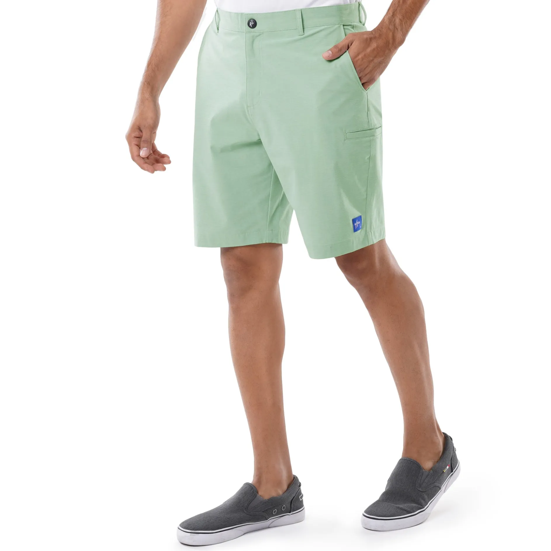 Men's Green Performance Hybrid Short 4-Way Stretch
