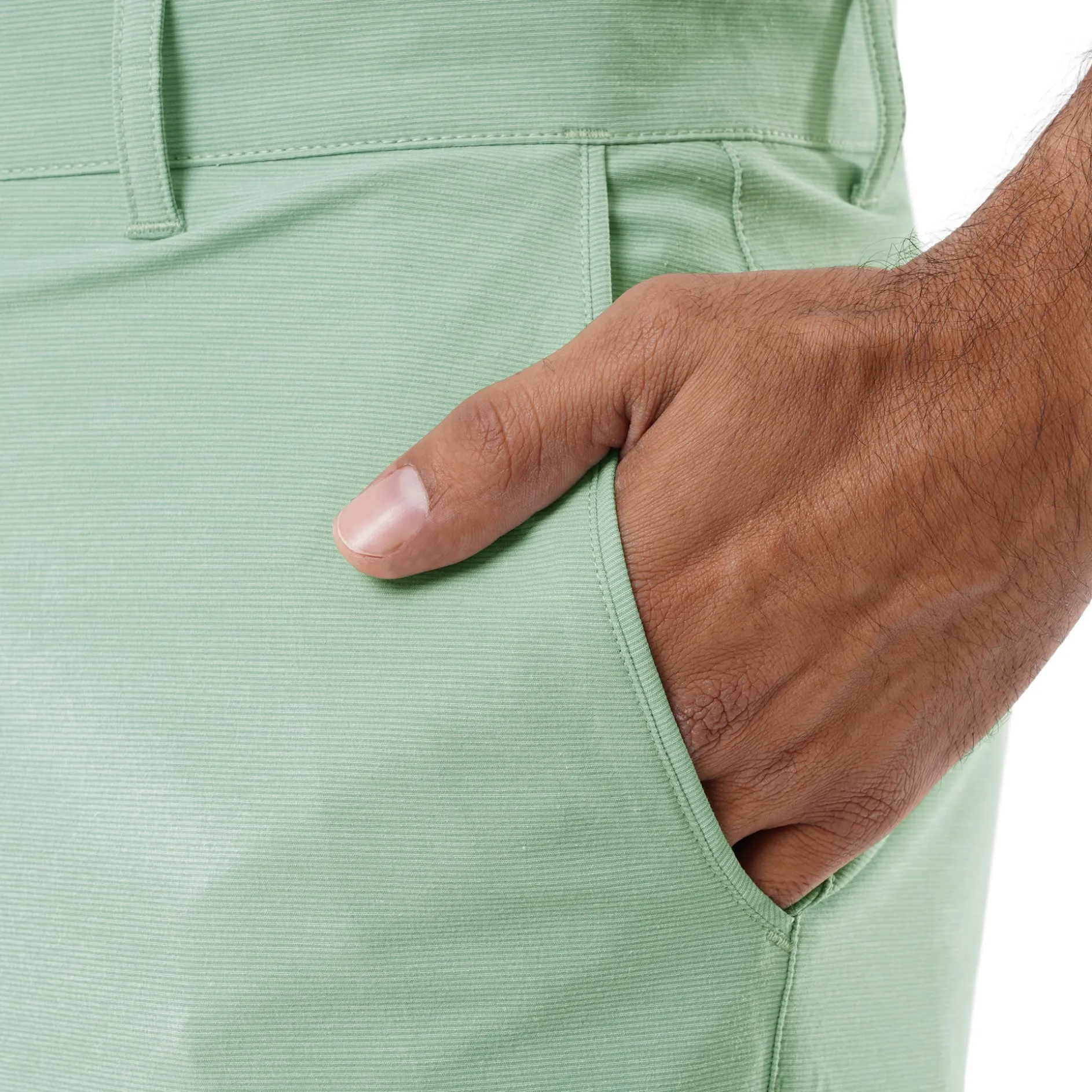 Men's Green Performance Hybrid Short 4-Way Stretch