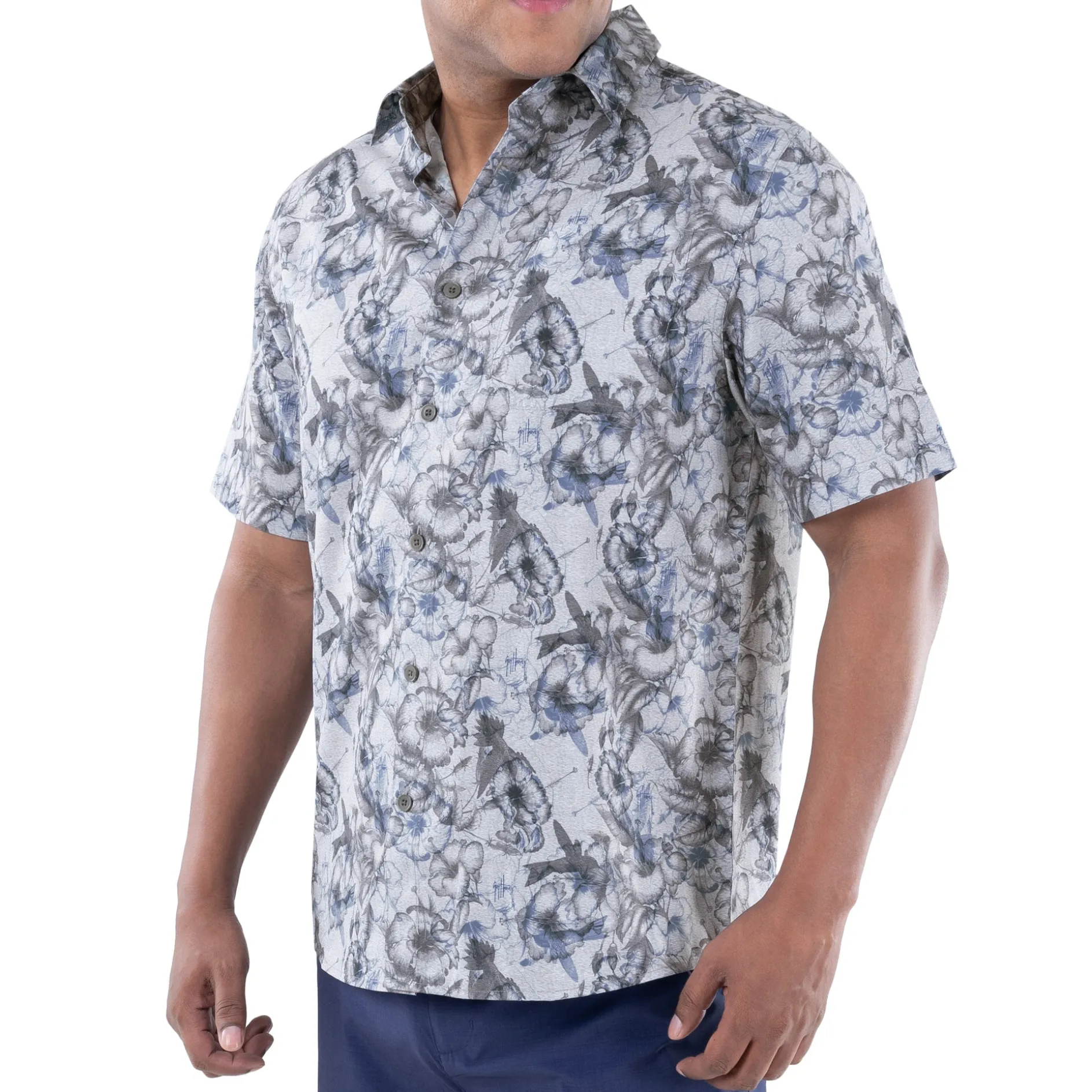 Men's Hibiscus Heather Performance Fishing Shirt
