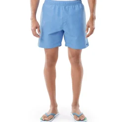 Men's Light Blue Solid 7" Swim Trunks