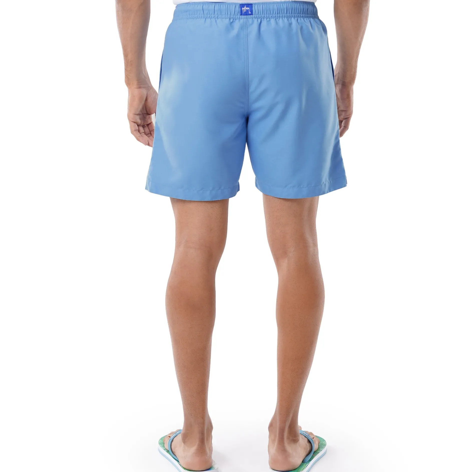 Men's Light Blue Solid 7" Swim Trunks