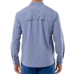 Men's Long Sleeve Heather Textured Performance Fishing Shirt