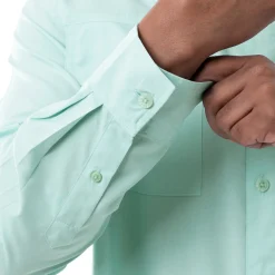 Men's Long Sleeve Heather Textured Performance Fishing Shirt