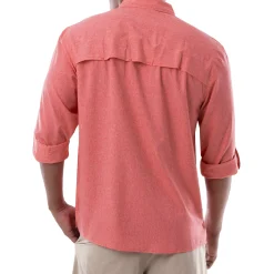 Men's Long Sleeve Heather Textured Performance Fishing Shirt