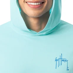 Men's Marlin Stencil Long Sleeve Performance Hoodie