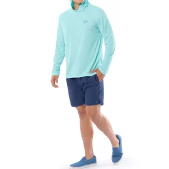 Men's Marlin Stencil Long Sleeve Performance Hoodie