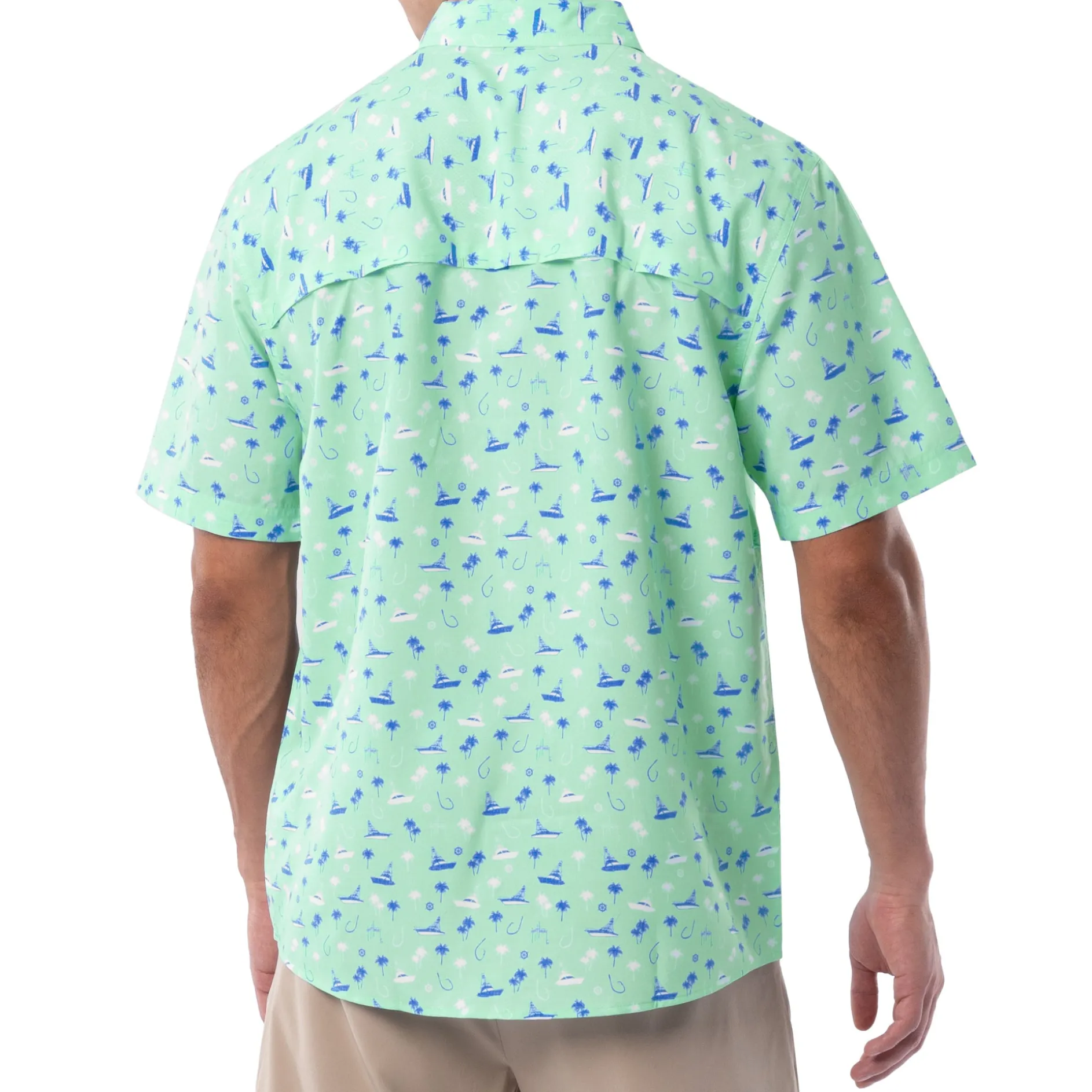 Men's Nautical Palms Performance Fishing Shirt