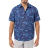 Men's Navy Incognito Printed Resort Shirt
