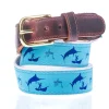 Men's Old Man and the Marlin Leather Tab Belt