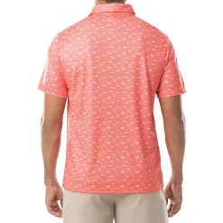 Men's Short Sleeve Coral Printed Performance Polo Shirt