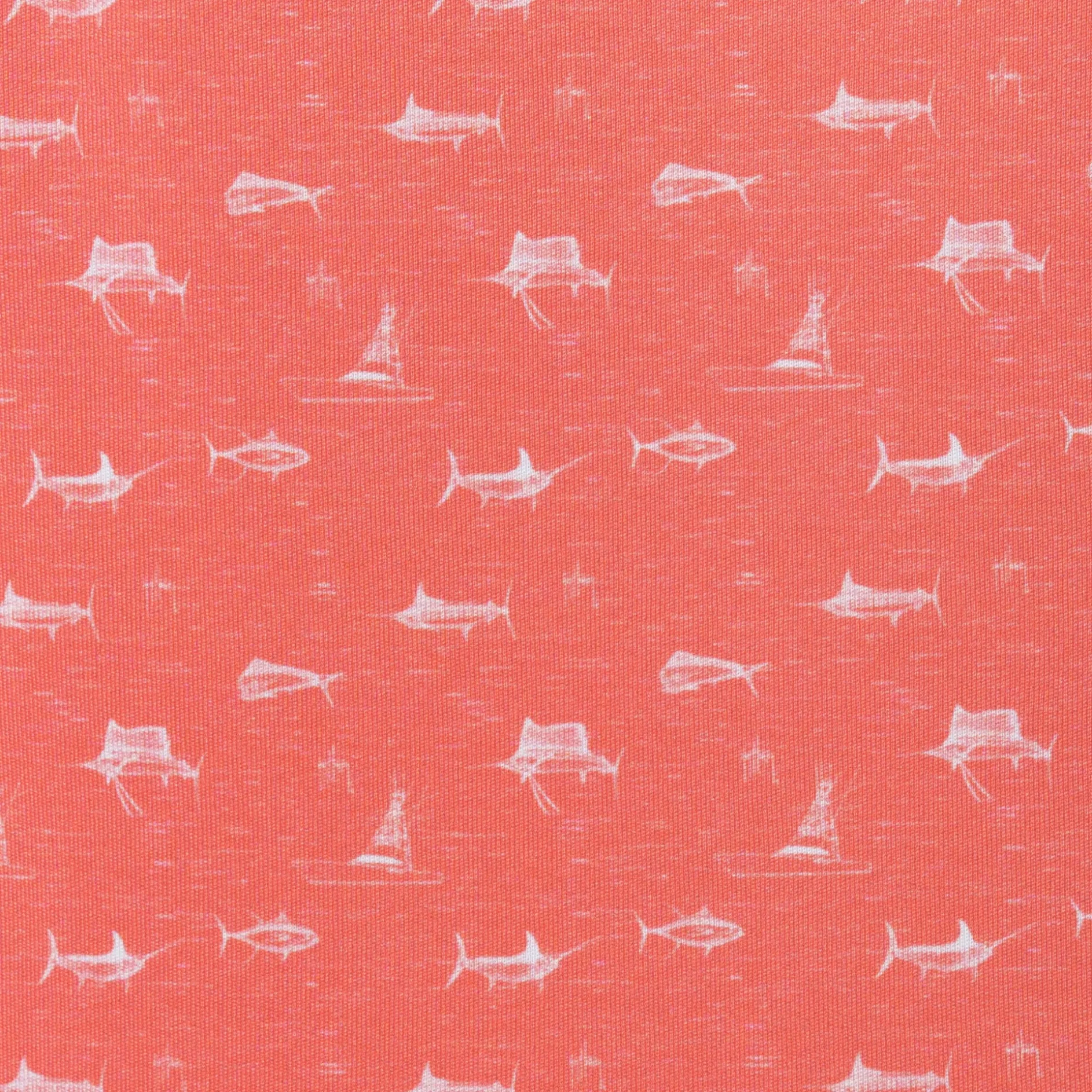 Men's Short Sleeve Coral Printed Performance Polo Shirt