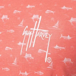 Men's Short Sleeve Coral Printed Performance Polo Shirt