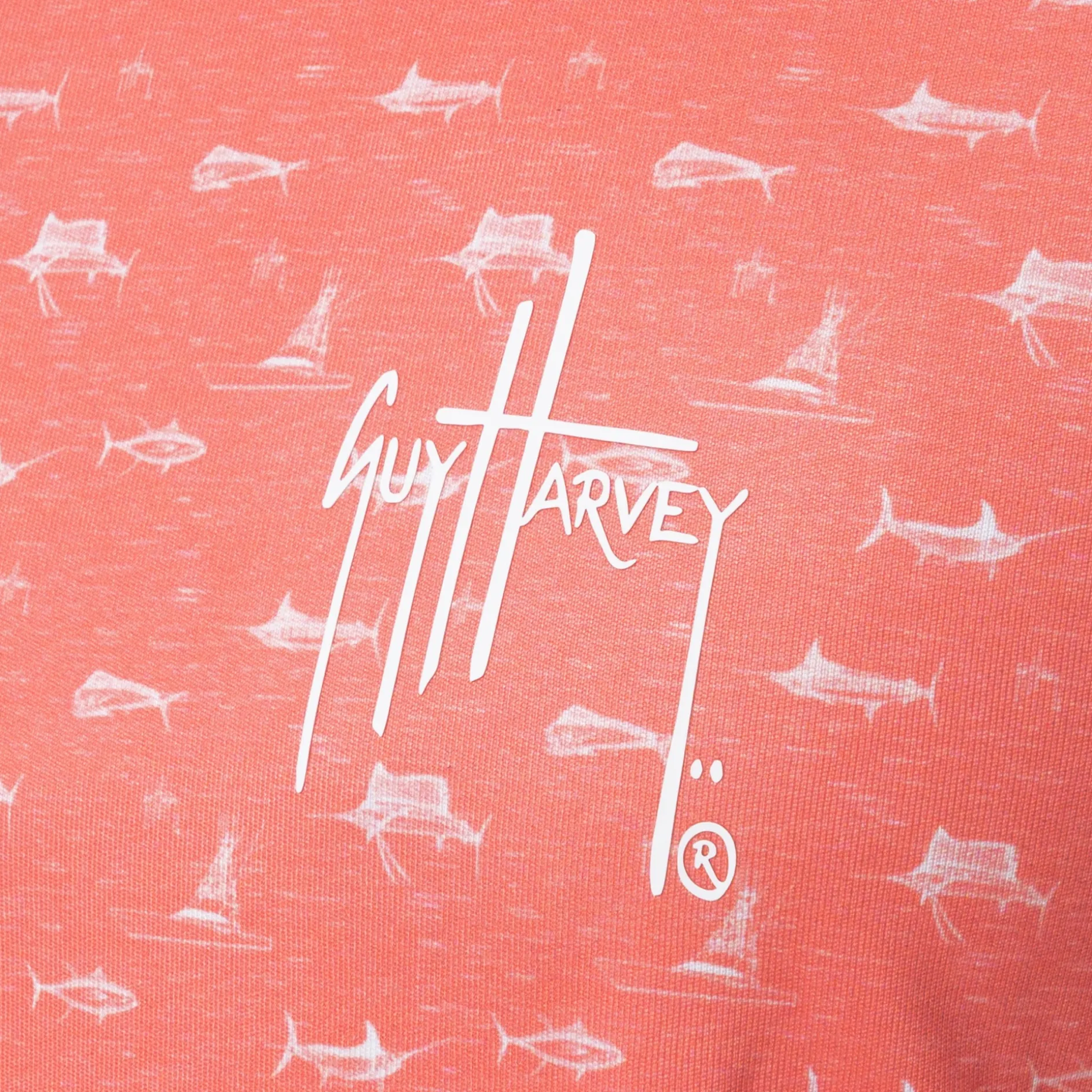 Men's Short Sleeve Coral Printed Performance Polo Shirt