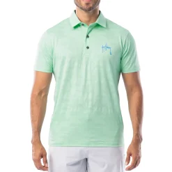 Men's Short Sleeve Green Bluewater Slam Jacquard Polo Shirt