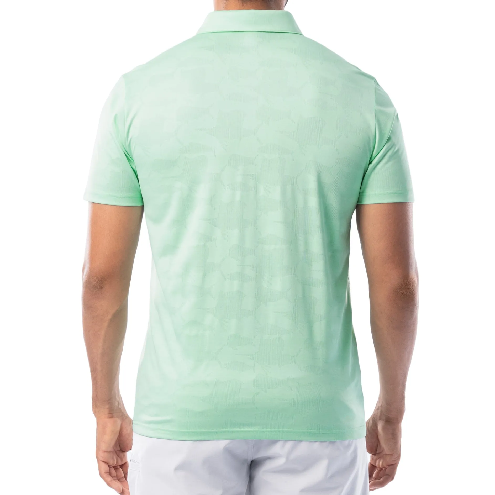 Men's Short Sleeve Green Bluewater Slam Jacquard Polo Shirt