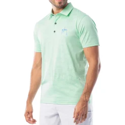 Men's Short Sleeve Green Bluewater Slam Jacquard Polo Shirt