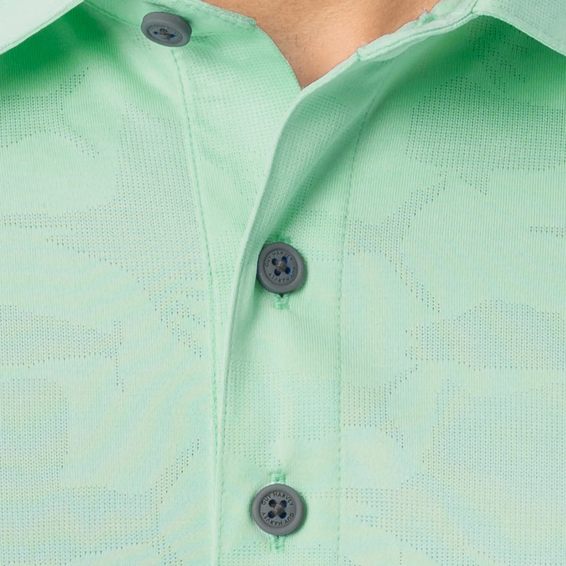 Men's Short Sleeve Green Bluewater Slam Jacquard Polo Shirt