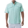 Men's Short Sleeve Heather Textured Performance Fishing Shirt