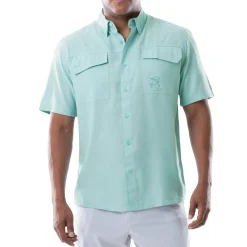 Men's Short Sleeve Heather Textured Performance Fishing Shirt