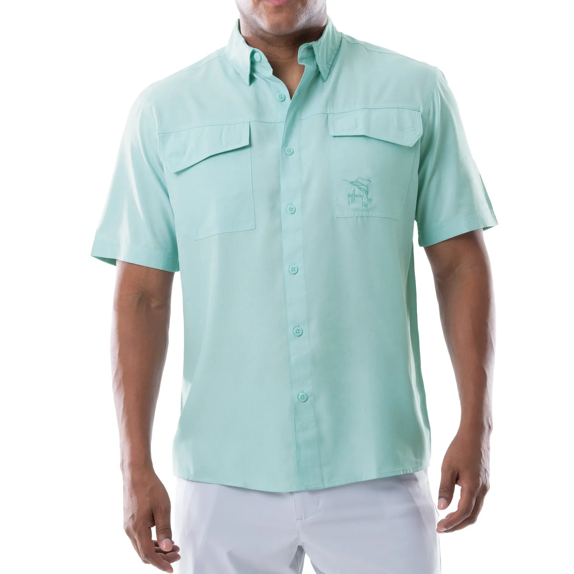 Men's Short Sleeve Heather Textured Performance Fishing Shirt