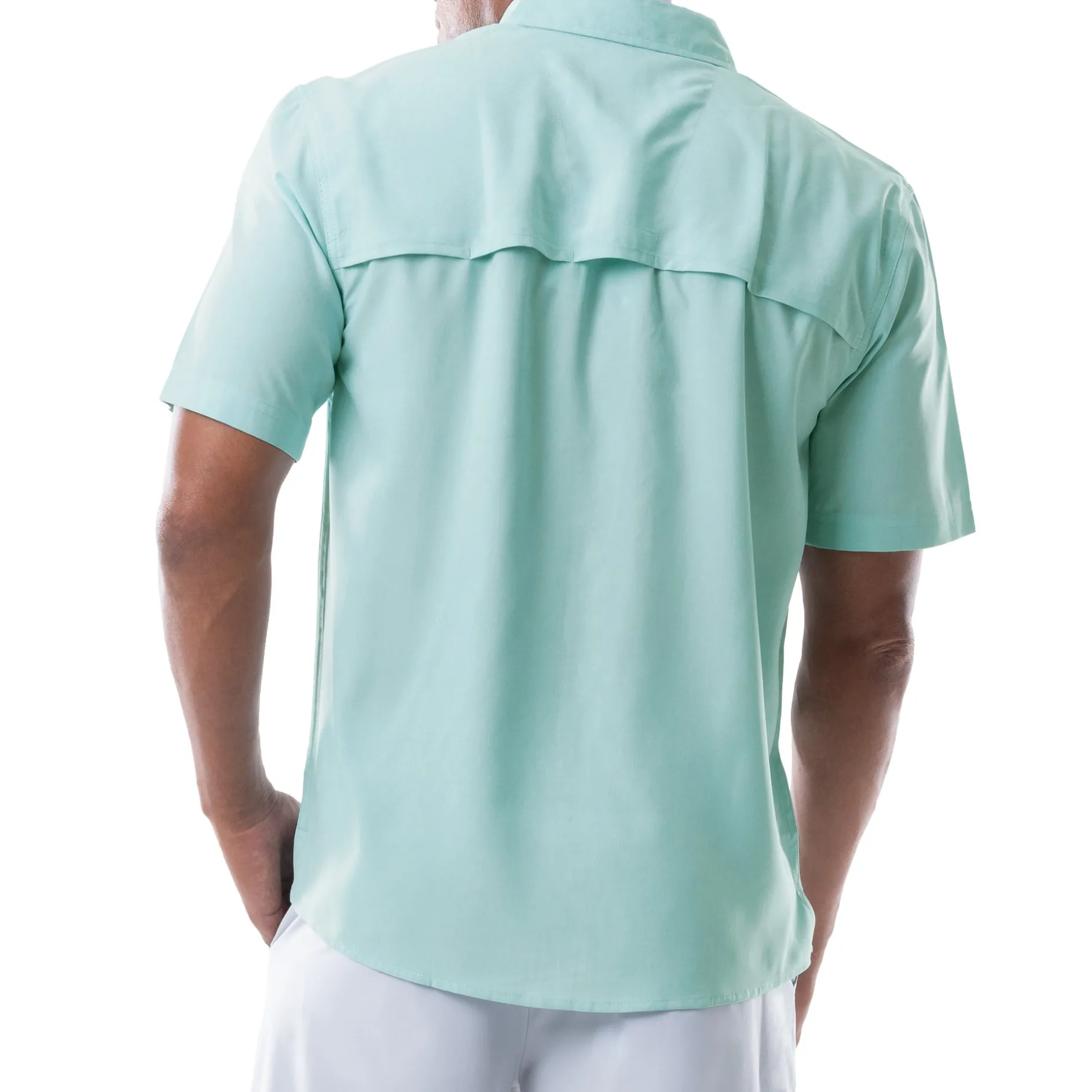 Men's Short Sleeve Heather Textured Performance Fishing Shirt