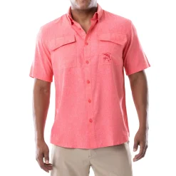 Men's Short Sleeve Heather Textured Performance Fishing Shirt
