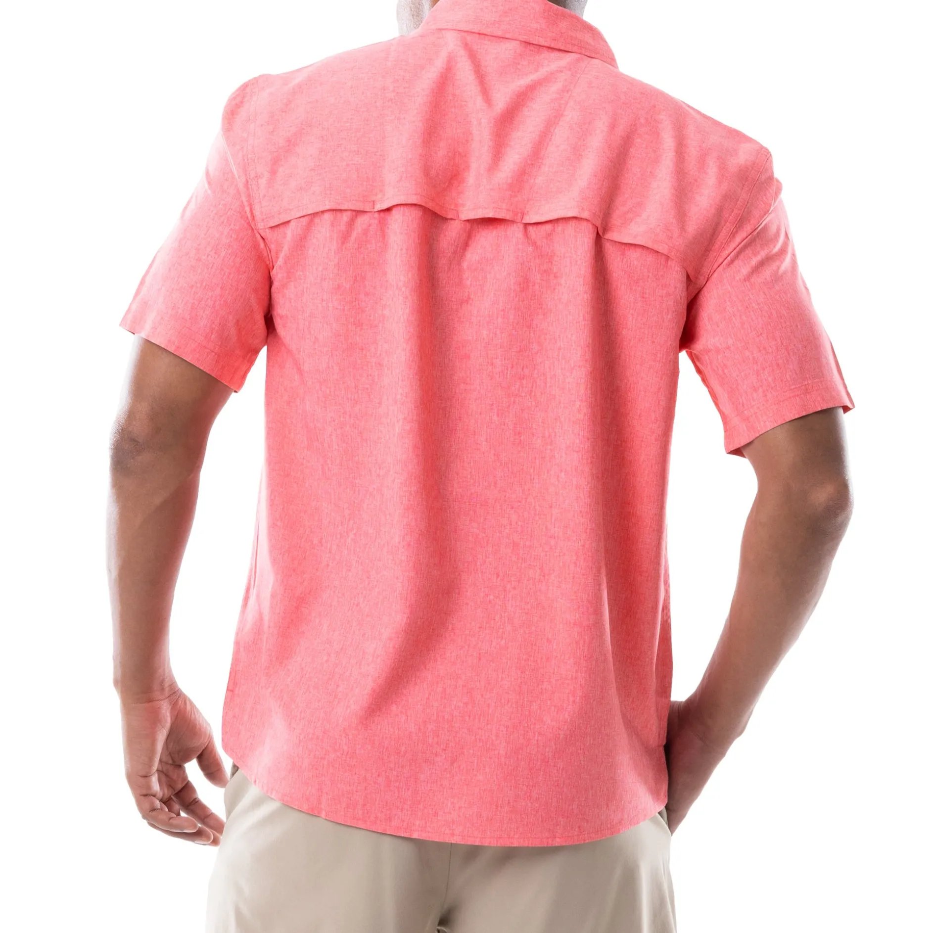 Men's Short Sleeve Heather Textured Performance Fishing Shirt