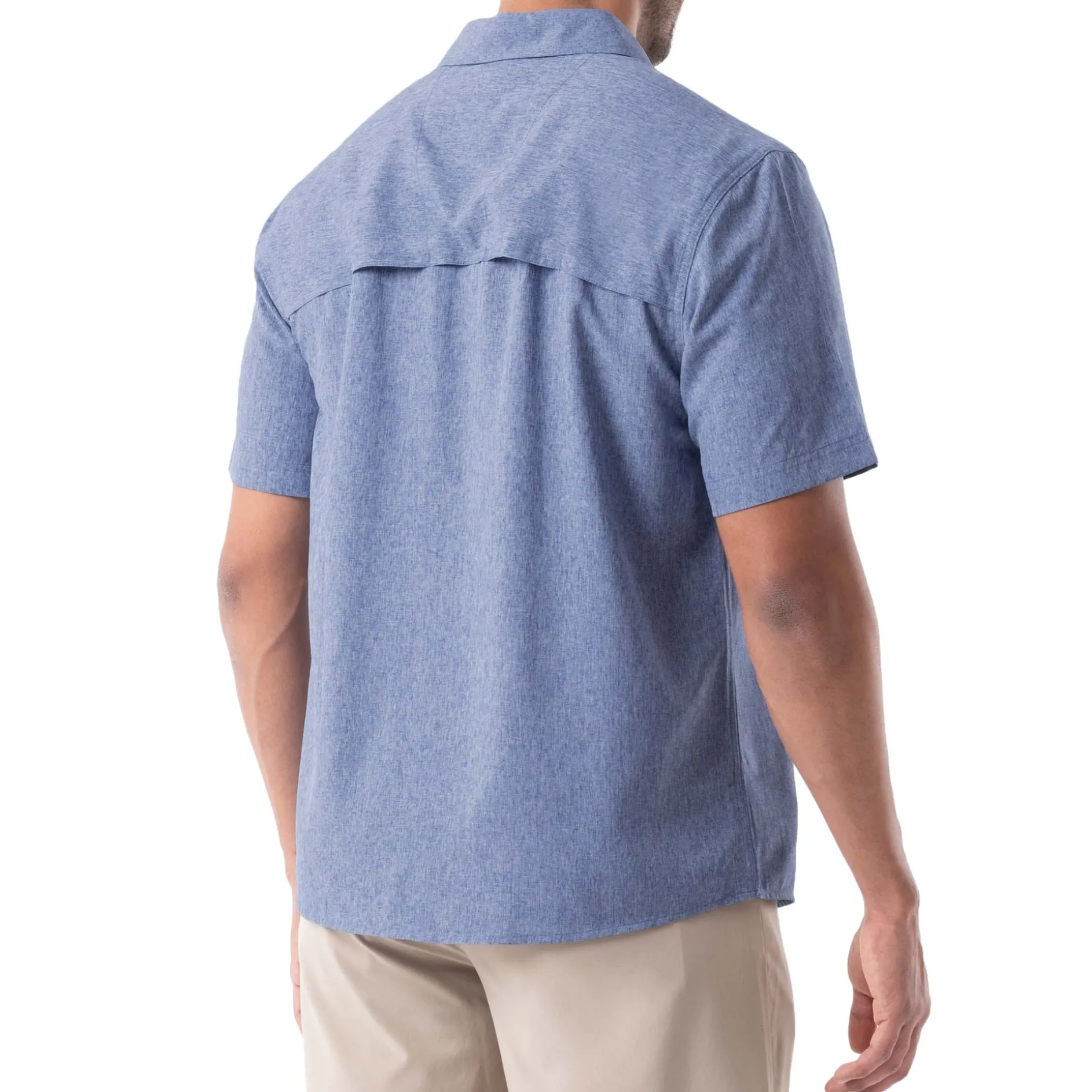 Men's Short Sleeve Heather Textured Performance Fishing Shirt